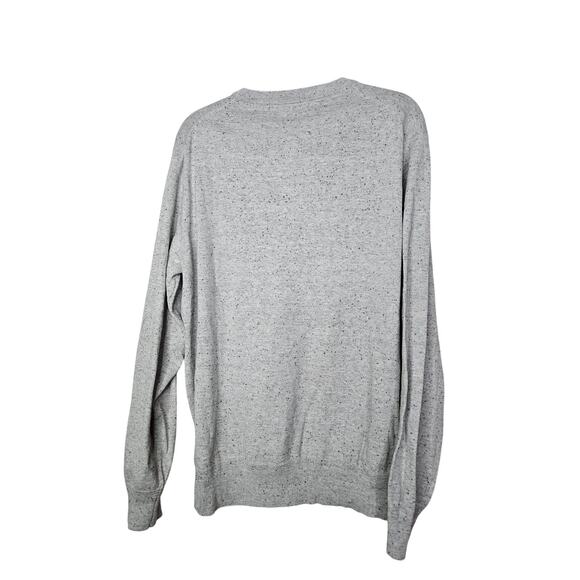 NEW J.Crew Sz XL Heather Gray Cotton-silk Donegal Tweed Henley Sweater Casual - Picture 4 of 5